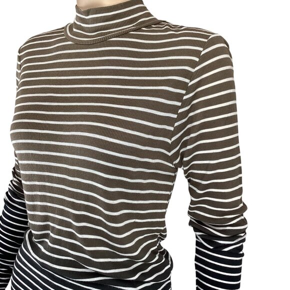 ATM‎ Anthony Thomas Melillo Dress Size XS Xsmall NWT Black Combo Dip Dye Striped - Picture 6 of 11